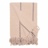 BEDSPREAD STRIPE BIG NATURAL BLACK   - BED COVERS